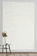 Bilbao - White Swan Saçaklı Çizgi Desenli Krem Halı - Empera