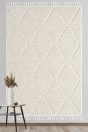 Bilbao - Bright White Modern İskandinav Krem Halı - Empera