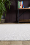 Gemma - Pure White Saçaklı Modern Tozumaz Halı - Empera