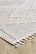 Ibiza - Coral Geometrik Toz Vermeyen İskandinav Desen Saçaklı Halı - Empera