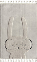 Kids - Bunny Tavşan Figürlü Krem Bebek Odası Halısı - Empera
