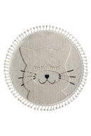 Kids - Kitty Yuvarlak Kedi Figürlü Bebek Odası Halısı - Empera