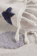 Kids - Galaxy Daire Yuvarlak Takma Saçaklı Çocuk Halısı - Empera