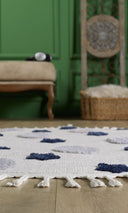 Kids - Galaxy Daire Yuvarlak Takma Saçaklı Çocuk Halısı - Empera