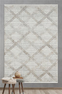 Pena - İmpala Modern Saçaklı Geometrik Desenli Halı - Empera