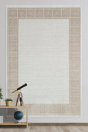 Soho House - Harvest Krem Renk Klasik Çerçeveli Salon Halısı - Empera