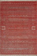 Violin - Flamme Etnik Desenli Kırmızı Saçaklı Salon Halısı - Empera