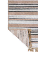 Qılım - Ekru Modern Takma Saçaklı Kilim