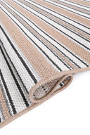 Qılım - Ekru Modern Takma Saçaklı Kilim