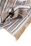 Qılım - Ekru Modern Takma Saçaklı Kilim